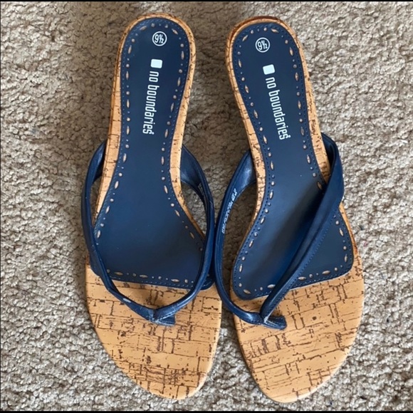 Navy and chestnut sandals - Picture 2 of 15
